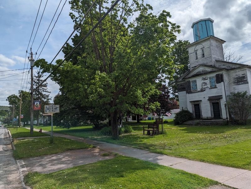 Seventh Day Baptist Church Marker with church. Click for full size. Seventh Day Baptist Church Marker with church image. Click for full size.