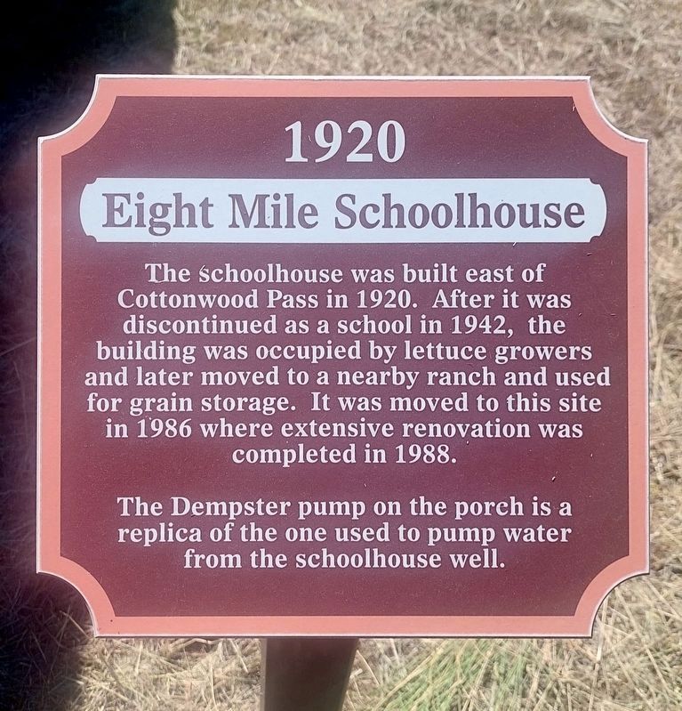 Eight Mile Schoolhouse Marker. Click for full size. Eight Mile Schoolhouse Marker image. Click for full size.