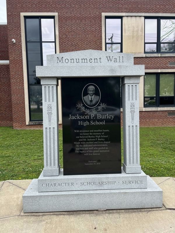 Jackson P. Burley High School Marker. Click for full size. Jackson P. Burley High School Marker image. Click for full size.