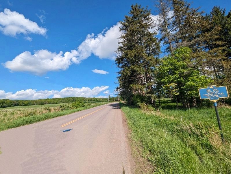 Gee Hill Marker showing wide view toward North image. Click for full size.