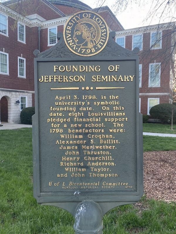 Founding of Jefferson Seminary Marker image. Click for full size.