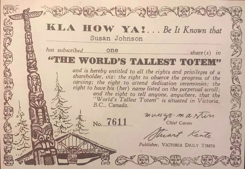World�s Tallest Totem Pole Marker image. Click for full size.