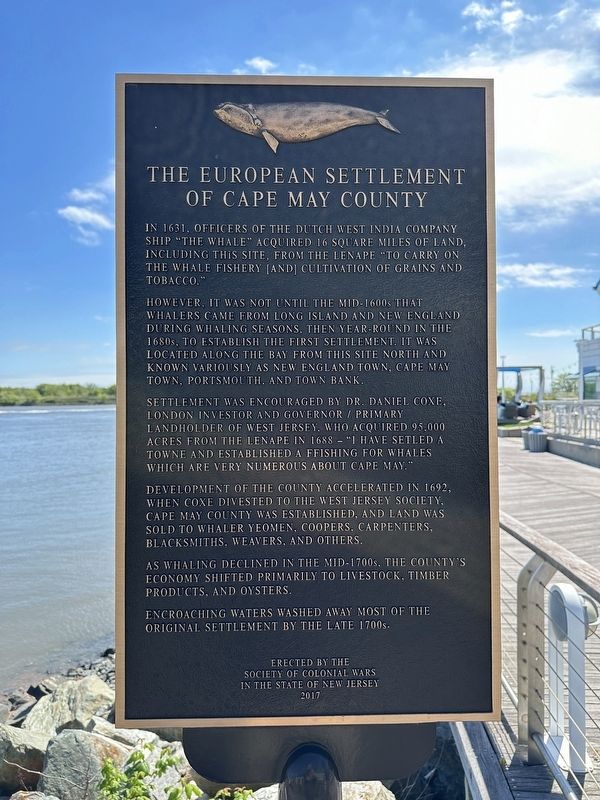 The European Settlement of Cape May County Marker. Click for full size. The European Settlement of Cape May County Marker image. Click for full size.
