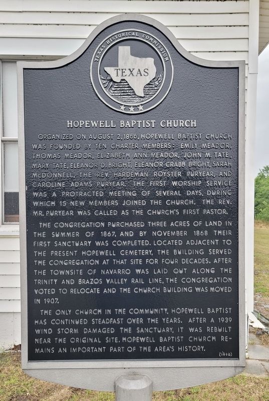 Hopewell Baptist Church Marker. Click for full size. Hopewell Baptist Church Marker image. Click for full size.