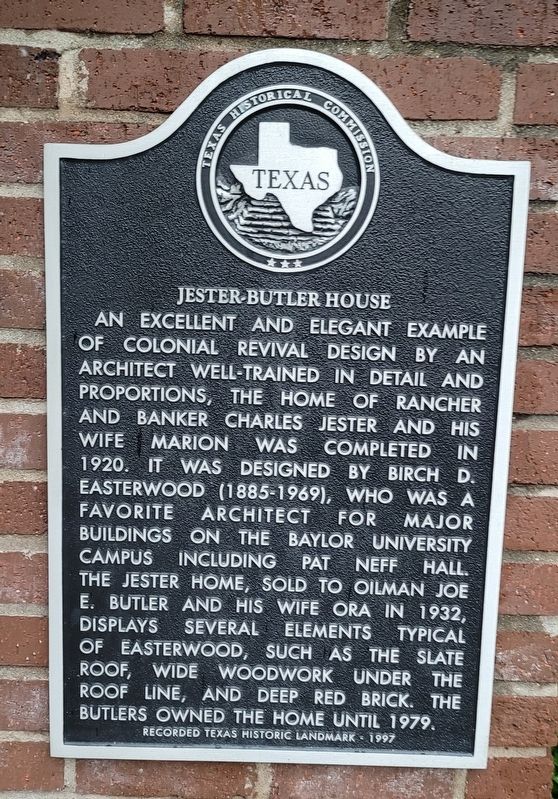 Jester-Butler House Marker image. Click for full size.