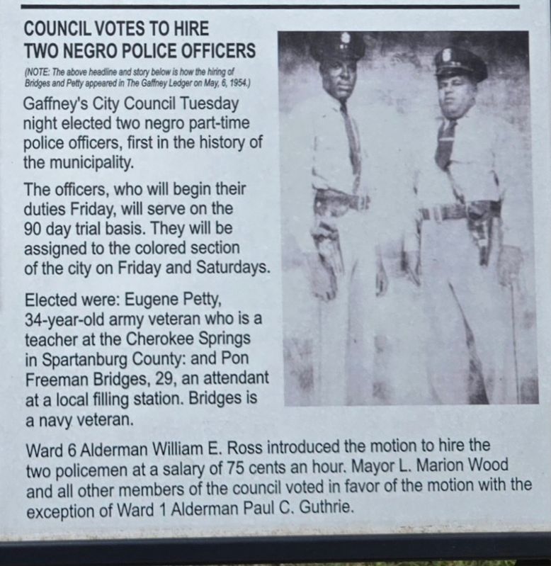 Council Votes to Hire Two Negro Officers (lower right panel) image. Click for full size.