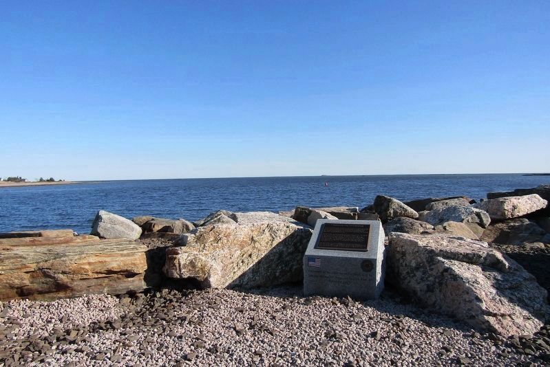 Tribute to Freedom Marker next to Guilford Harbor. Click for full size. Tribute to Freedom Marker next to Guilford Harbor image. Click for full size.