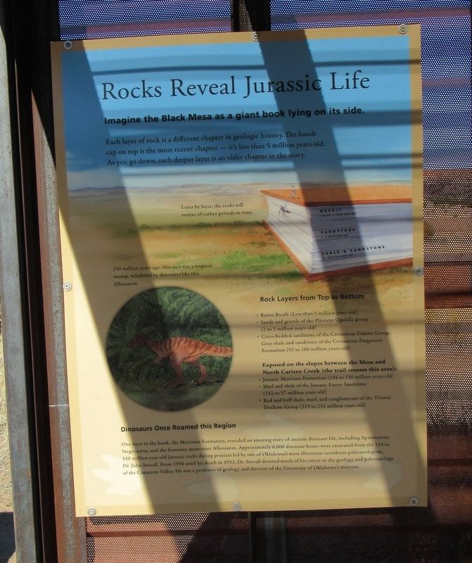 Rocks Reveal Jurassic Life Marker. Click for full size. Rocks Reveal Jurassic Life Marker image. Click for full size.