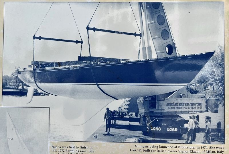 Yacht Launching in the 1970s marker photo detail. Click for full size. Yacht Launching in the 1970s marker photo detail image. Click for full size.