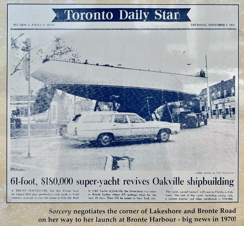 Yacht Launching in the 1970s marker photo detail. Click for full size. Yacht Launching in the 1970s marker photo detail image. Click for full size.