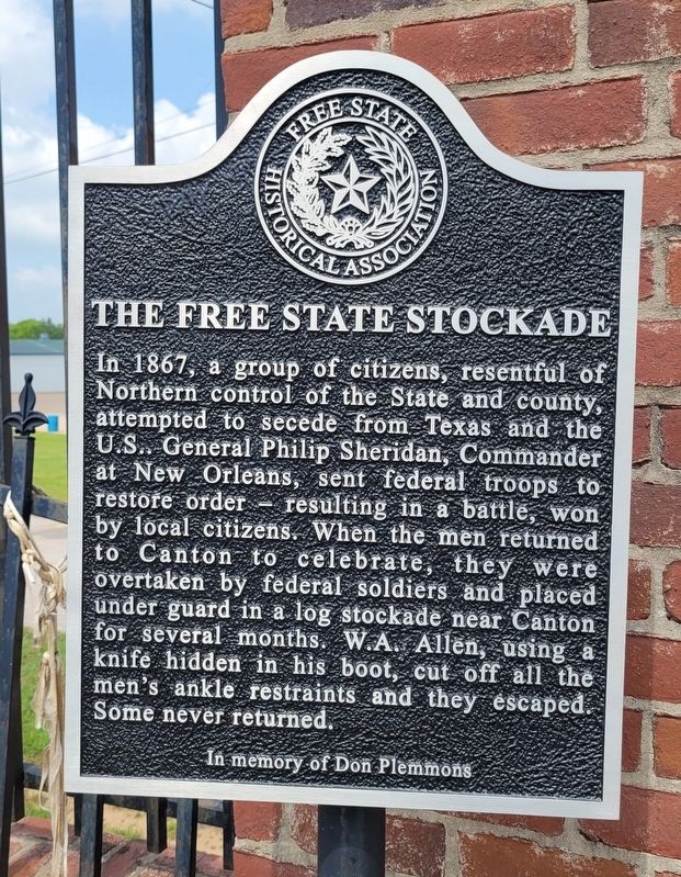 The Free State Stockade Marker. Click for full size. The Free State Stockade Marker image. Click for full size.