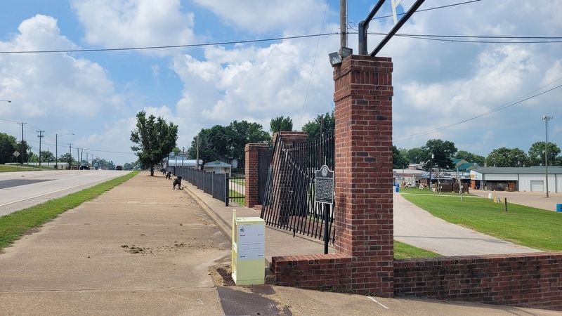 The view of the Free State Stockade Marker along the highway. Click for full size. The view of the Free State Stockade Marker along the highway image. Click for full size.