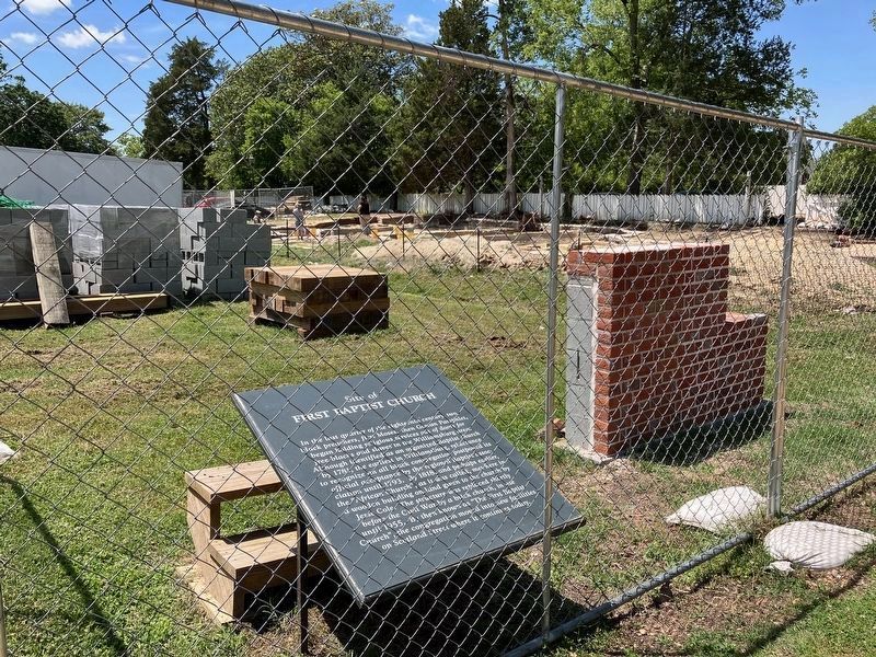 Site of First Baptist Church Marker (2023). Click for full size. Site of First Baptist Church Marker (2023) image. Click for full size.