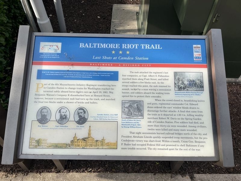 Baltimore Riot Trail Marker image. Click for full size.