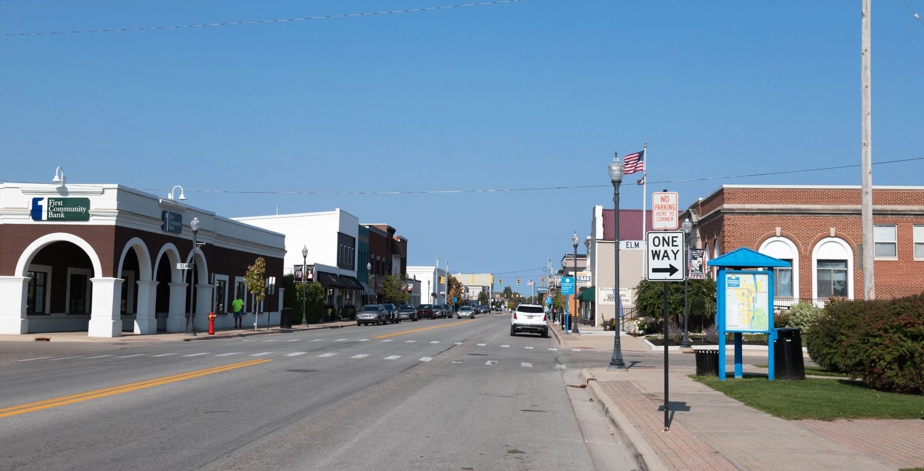 Main Street Looking North from Washington Park in Cheboygan, Michigan image. Click for full size.