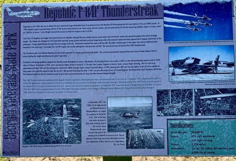 Republic F-84F Thunderstreak Marker. Click for full size. Republic F-84F Thunderstreak Marker image. Click for full size.
