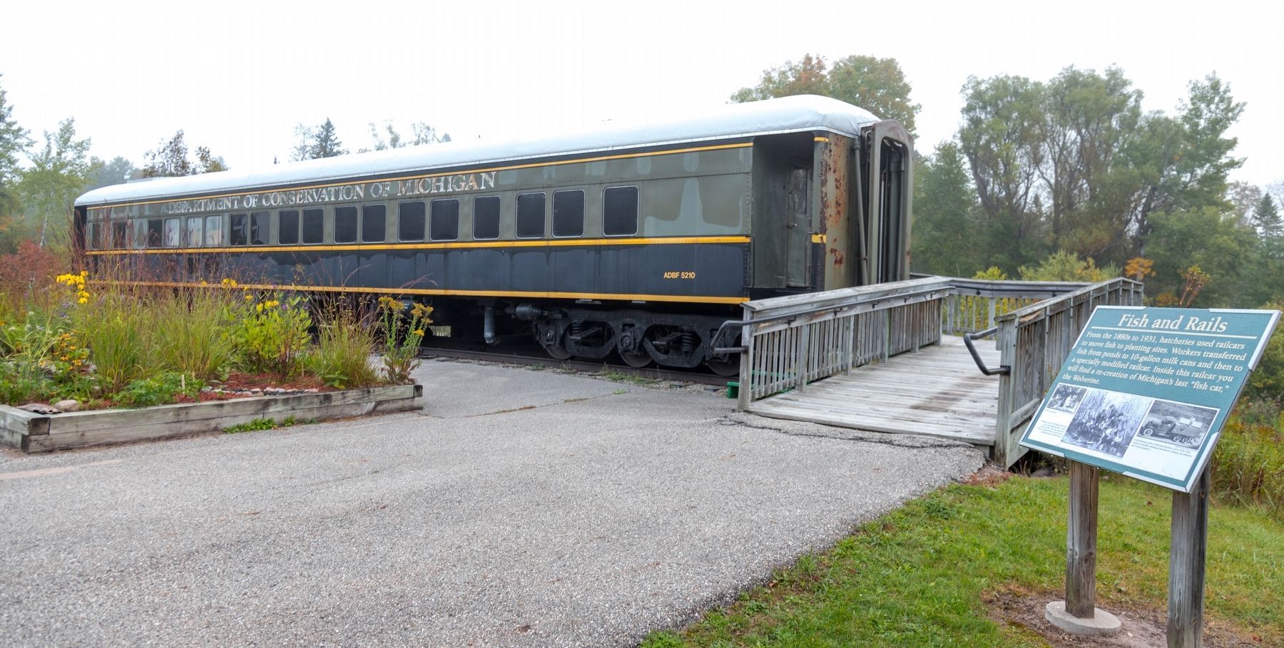 Fish Car �Wolverine� and Marker at the Oden Fisheries Visitors Center image. Click for full size.