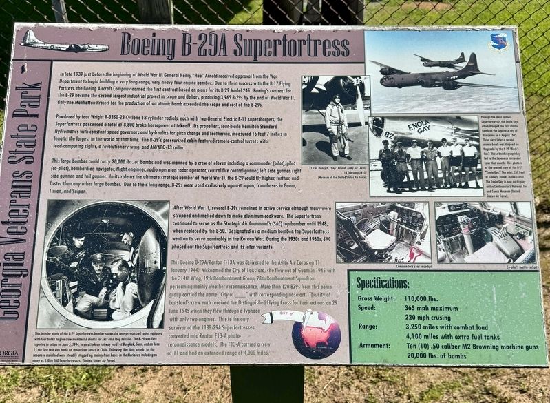 Boeing B-29A Superfortress Marker. Click for full size. Boeing B-29A Superfortress Marker image. Click for full size.