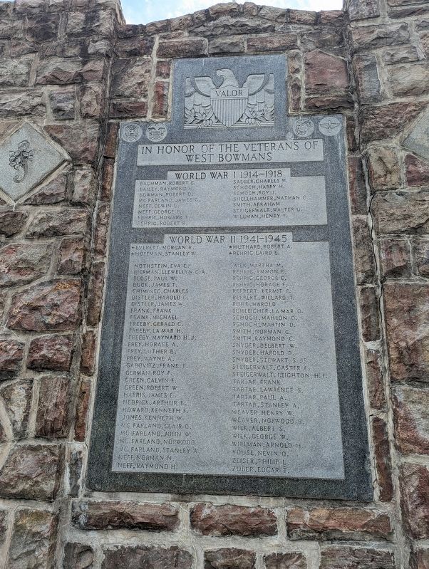 In Honor of the Veterans of West Bowmans Marker image. Click for full size.
