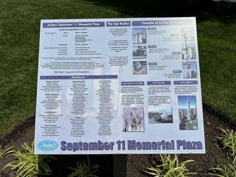 September 11 Memorial Plaza Marker image. Click for full size.
