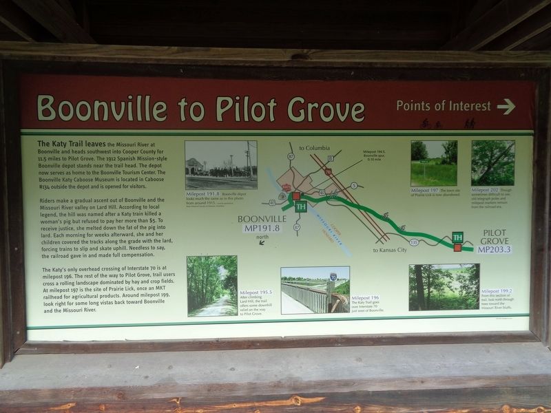 Boonville to Pilot Grove Marker image. Click for full size.