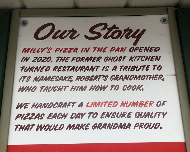 Milly's Pizza in the Pan Marker. Click for full size. Milly's Pizza in the Pan Marker image. Click for full size.