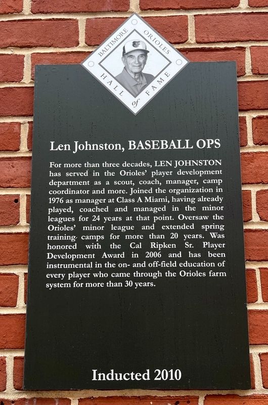 Len Johnston, Baseball Ops Marker image. Click for full size.