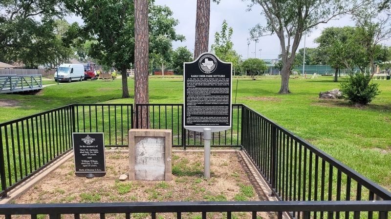 Early Deer Park Settlers Gravestone and Marker image. Click for full size.