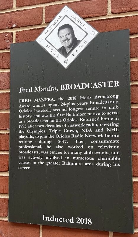 Fred Manfra, Broadcaster Marker. Click for full size. Fred Manfra, Broadcaster Marker image. Click for full size.