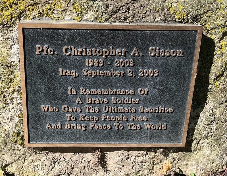 Pfc. Christopher A. Sisson Marker image. Click for full size.
