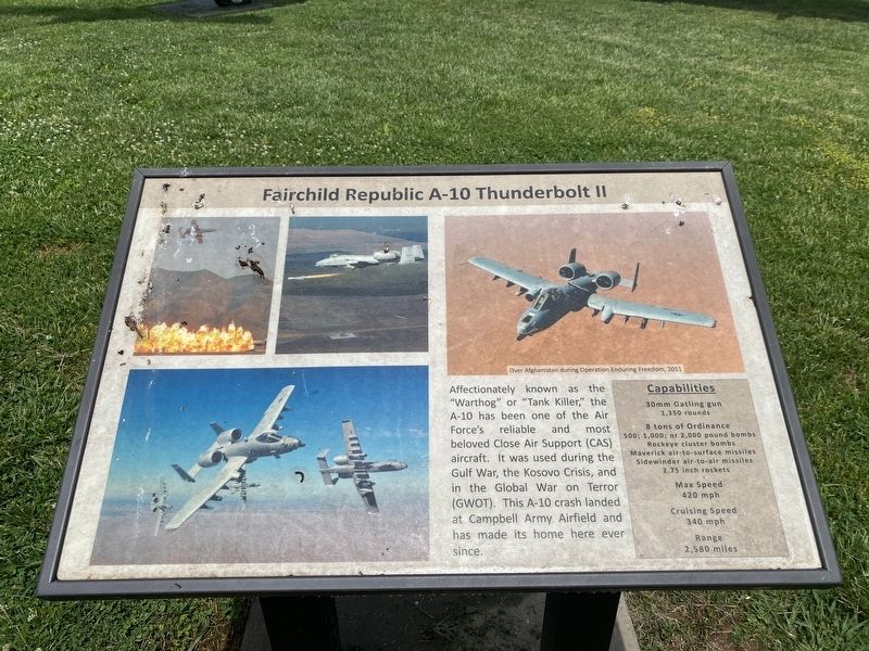 Fairchild Republic A-10 Thunderbolt II Marker. Click for full size. Fairchild Republic A-10 Thunderbolt II Marker image. Click for full size.