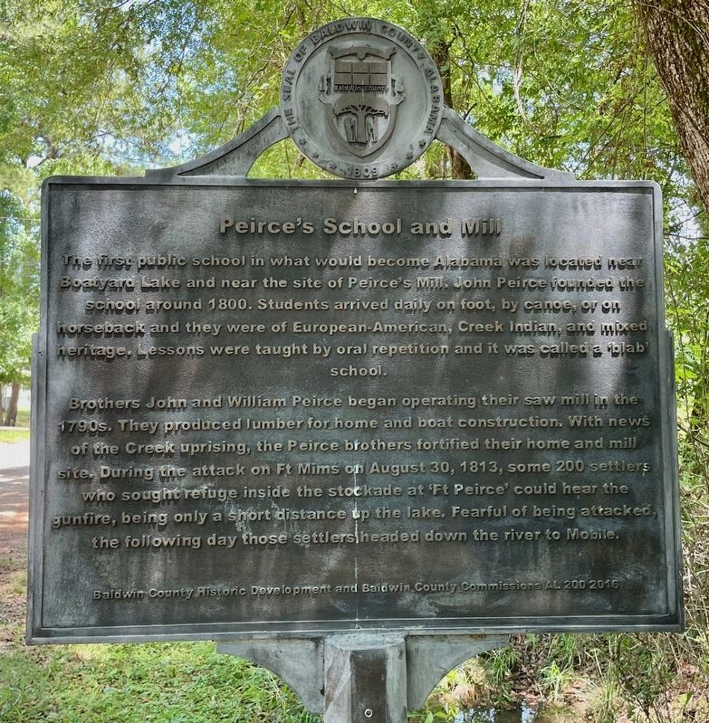 Peirce's School and Mill Marker image. Click for full size.