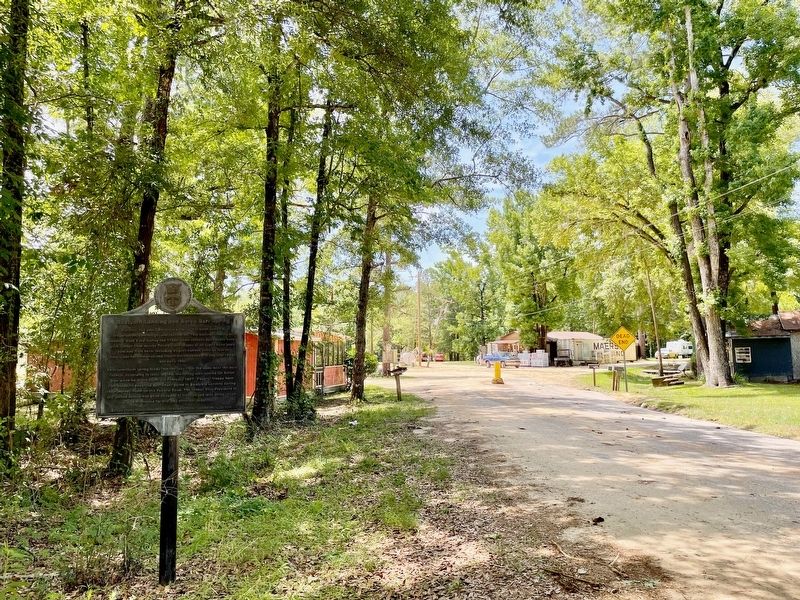 View of marker looking west towards Boatyard Landing. image. Click for full size.