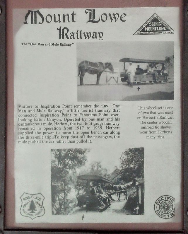 One Man and Mule Railway Marker. Click for full size. One Man and Mule Railway Marker image. Click for full size.