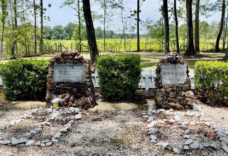 Graves of William Weatherford (right) - Sehoy Tate Weatherford (left).. Click for full size. Graves of William Weatherford (right) - Sehoy Tate Weatherford (left). image. Click for full size.