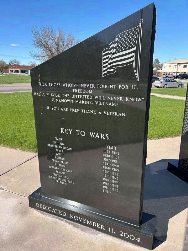 Potter County, South Dakota Veteran's Memorial Center Panel, Side 2. Click for full size. Potter County, South Dakota Veteran's Memorial Center Panel, Side 2 image. Click for full size.