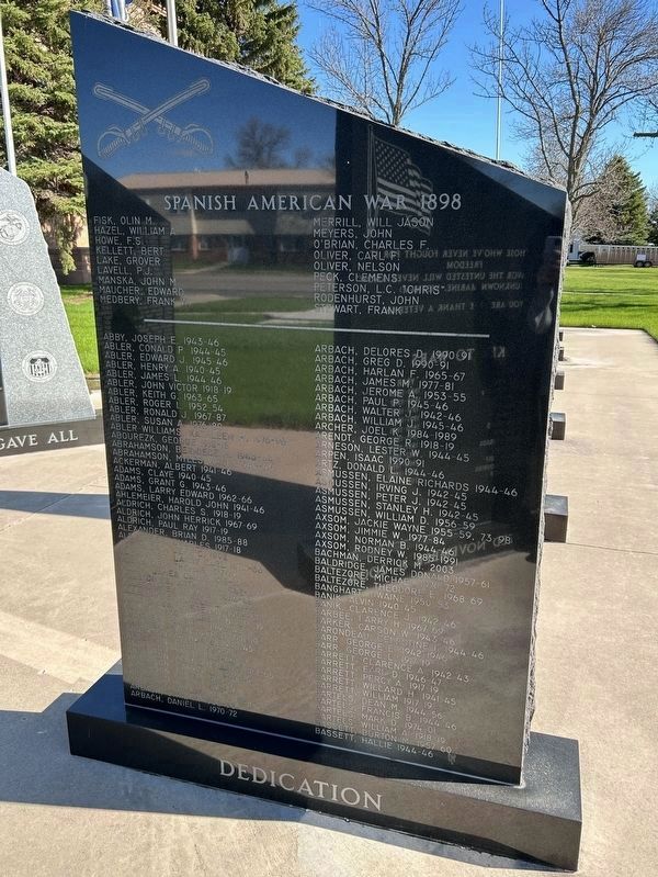 Potter County, South Dakota Veteran's Memorial, Side Panel 1. Click for full size. Potter County, South Dakota Veteran's Memorial, Side Panel 1 image. Click for full size.