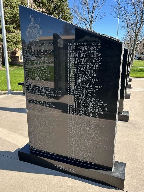Potter County, South Dakota Veteran's Memorial, Side Panel 2. Click for full size. Potter County, South Dakota Veteran's Memorial, Side Panel 2 image. Click for full size.