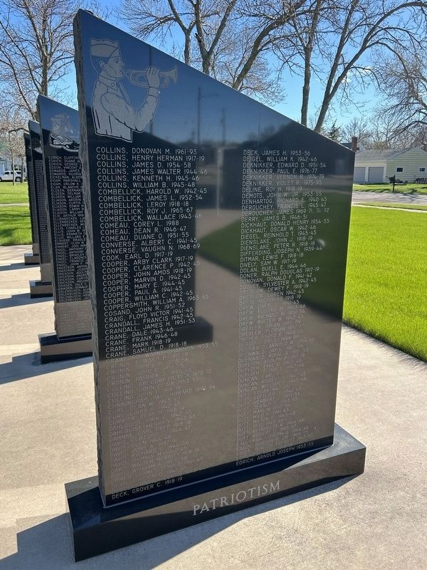 Potter County, South Dakota Veteran's Memorial, Side Panel 3. Click for full size. Potter County, South Dakota Veteran's Memorial, Side Panel 3 image. Click for full size.