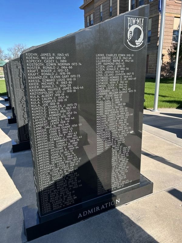 Potter County, South Dakota Veteran's Memorial, Side Panel 8. Click for full size. Potter County, South Dakota Veteran's Memorial, Side Panel 8 image. Click for full size.