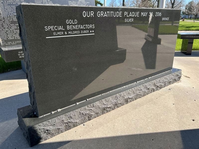 Potter County, South Dakota Veteran's Memorial Gratitude Plaque 2016. Click for full size. Potter County, South Dakota Veteran's Memorial Gratitude Plaque 2016 image. Click for full size.
