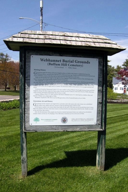 Webhannet Burial Grounds Marker. Click for full size. Webhannet Burial Grounds Marker image. Click for full size.