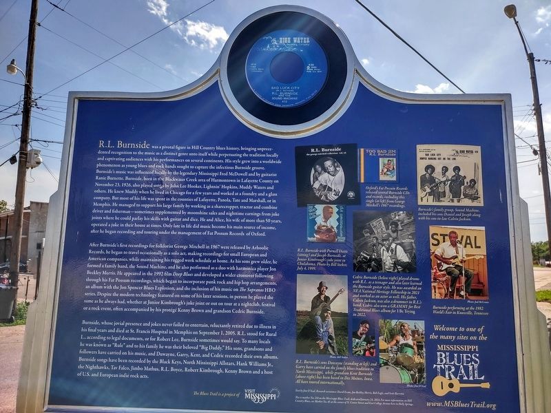 R.L. Burnside Marker, Reverse Side. Click for full size. R.L. Burnside Marker, Reverse Side image. Click for full size.