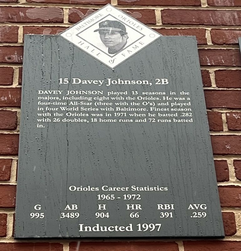 15 Davey Johnson, 2B Marker image. Click for full size.