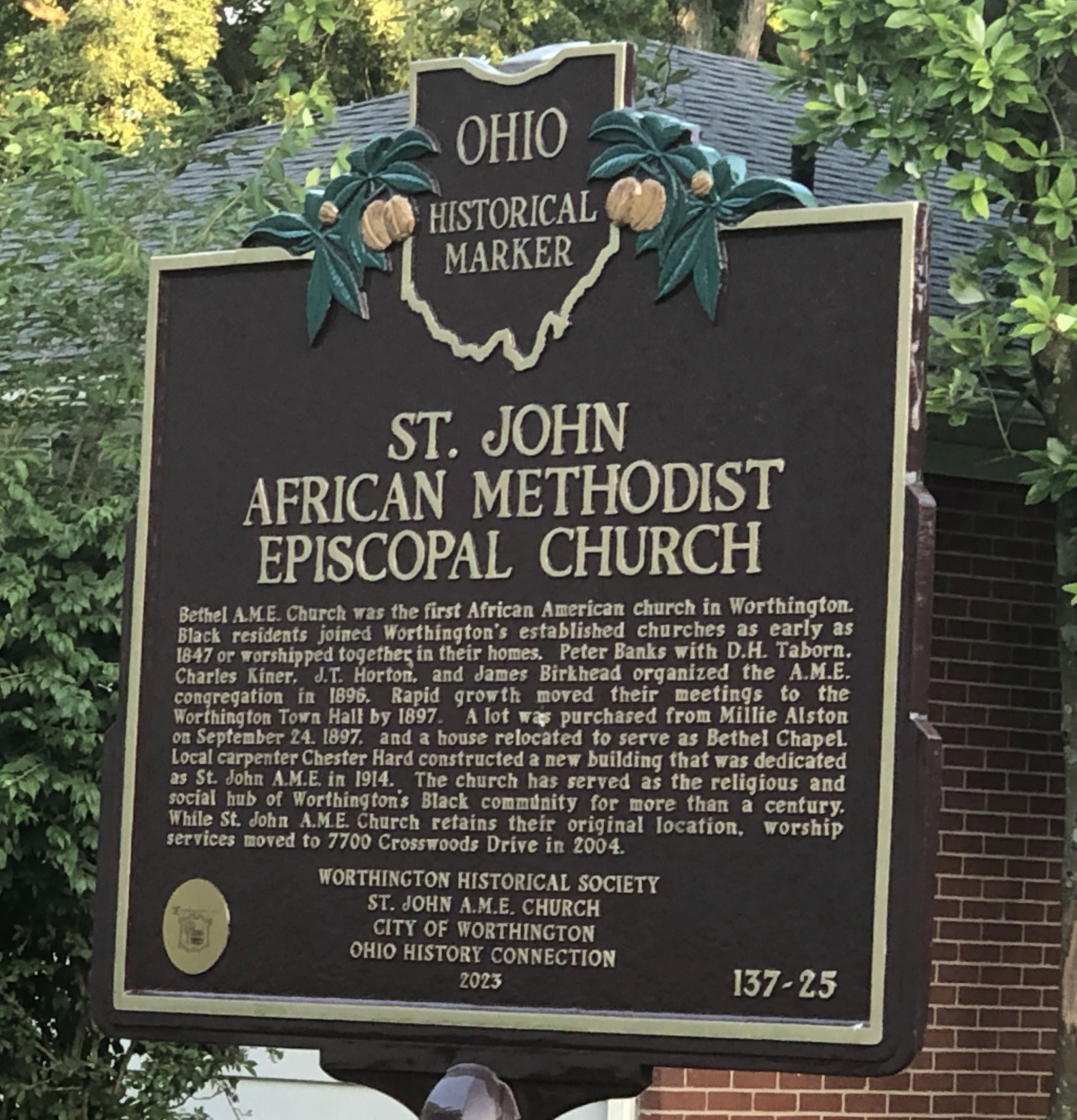 St. John African Methodist Episcopal Church side of marker image. Click for full size.