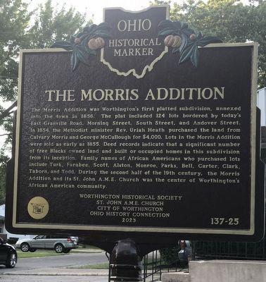 The Morris Addition side of marker image. Click for full size.