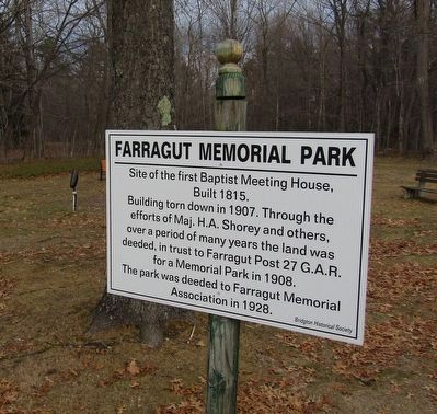 Farragut Memorial Park Marker. Click for full size. Farragut Memorial Park Marker image. Click for full size.