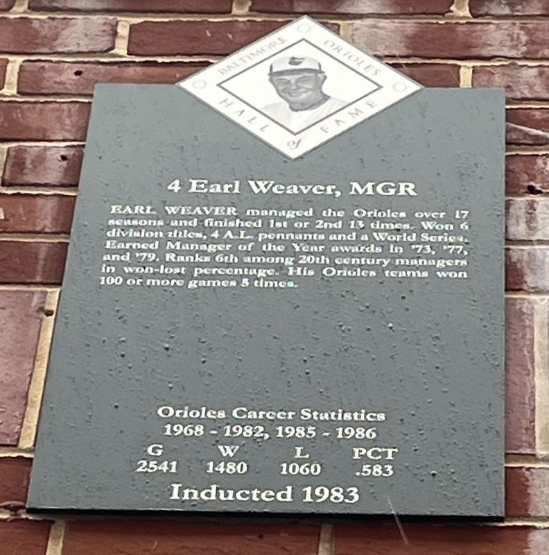 4 Earl Weaver, MGR Marker image. Click for full size.