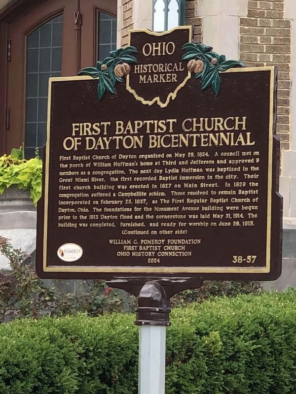 First Baptist Church of Dayton Bicentennial Marker. Click for full size. First Baptist Church of Dayton Bicentennial Marker image. Click for full size.