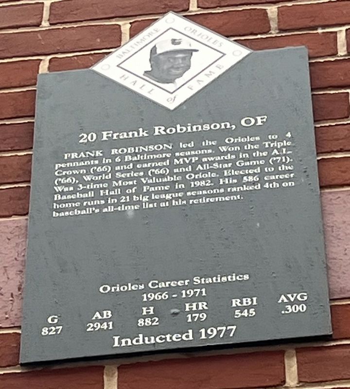 20 Frank Robinson, OF Marker image. Click for full size.